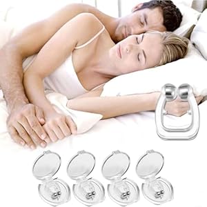 CaiTang 4 piezas Antirronquidos para Dormir, Dilatadores Nasales, Antirronquidos Nariz, Dilatadores Nasales de Silicona, Clip Silicona con Imán Mejora la Respiración, para Ayudar a Dormir