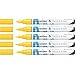 Schneider Paint-It 120105 - Pennarelli acrilici con punta rotonda da 2 mm, colori acrilici ad alta copertura per legno, tela, pietra, ecc., confezione da 5 pezzi, giallo