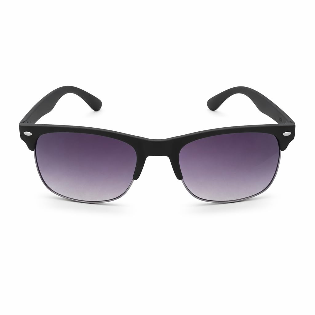 Men’s UV400 Protection Sunglasses – Matte Black Frame with Gradient Purple Lens – Lightweight Stylish Eyewear for Driving, Outdoor, Casual Wear – Modern Square Fashion Sunglasses for Men-image-11