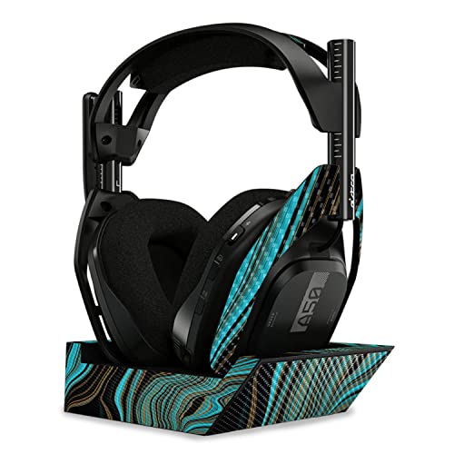 Image of MightySkins Carbon Fiber Skin Compatible with Astro A50 Wireless Headphones + Base Station (Gen 4) - Blue Canyon | Protective, Durable Textured Carbon Fiber Finish | Easy to Apply | Made in The USA