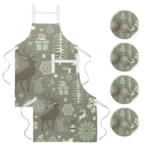 Tablier de serveuse anti-taches avec broches interchangeables pour restaurant et bar