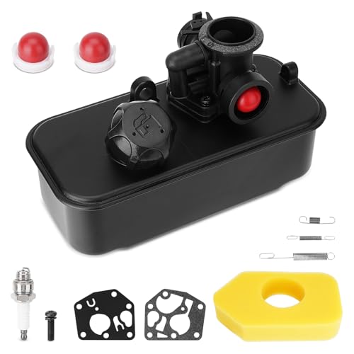 498809 Fuel Gas Tank and 795469 Carburetor Kit Compatible with Briggs & Stratton 9J900 9L900 9S500 9B900 9C900 9D900 9E900 Series Engine Replace# 494406 795477 794147 699660 794161 498811 498809A