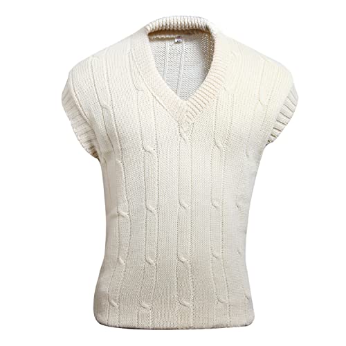 Pull de cricket marron clair en laine vêtement sans manches chic pour le week-end