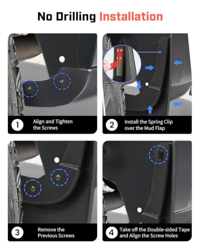 Image of Autorder Mud Flaps for 2020-2026 Kia Telluride Accessories All-Weather Splash Guards Protect Paint Mudflap No Drilling Required Mud Guard Set 4PCS