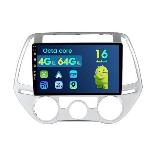 MISONDA [4G+64G] Android 16 Autoradio Für Hyundai I20 2010-2014 Radio mit Kamera Carplay Android Auto DSP Bluetooth Mirrorlink FM AM RDS GPS Navi
