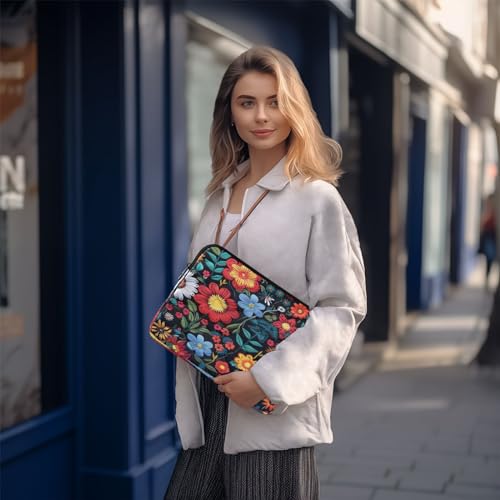 Funda para portátil 13-14 pulg impermeable con flores miniatura 7