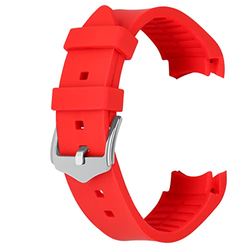 Bracelet de montre 22mm en silicone rouge avec finition incurvée haut de gamme
