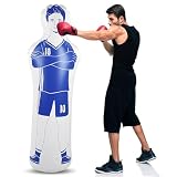 40x160CM Aufblasbare Fußball Dummy, Fußball Training PVC Aufblasbare Fußballpuppe Boxsack Zum Boxen Torwart Trainingsausrüstung Für Fußballtraining, Torwarttraining (Blau)