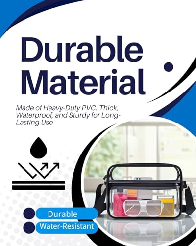 Christmas Gift for Women,Stadium-Approved Clear Bag for Women Gift,Transparent PVC See Through Shoulder Bag with Removable Strap for Concerts, Gameday, and Stadium4