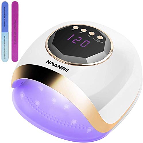 NAVANINO Secador de Uñas 54W LED/UV LED Lámpara de Uñas 4 Modos Temporizador con Sensor Automático y Pantalla LCD Lámpara de Uñas para Uñas y Pies