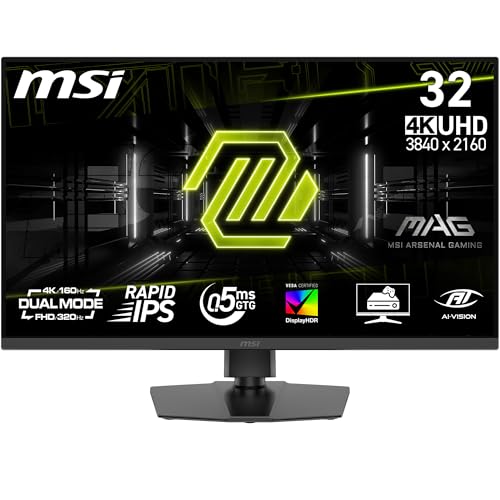 MSI MAG 322URDF E16 32" 4K UHD 160Hz / FHD 320Hz Rapid IPS Gaming Monitor - Black