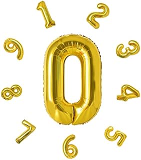 40" Number Balloons,Colorful Helium Number Birthday Balloons,Self Inflating Number Balloons,Foil Balloon for Birthday Party,New Year Decoration,Anniversary Decoration,Company Celebration (Blue #1)