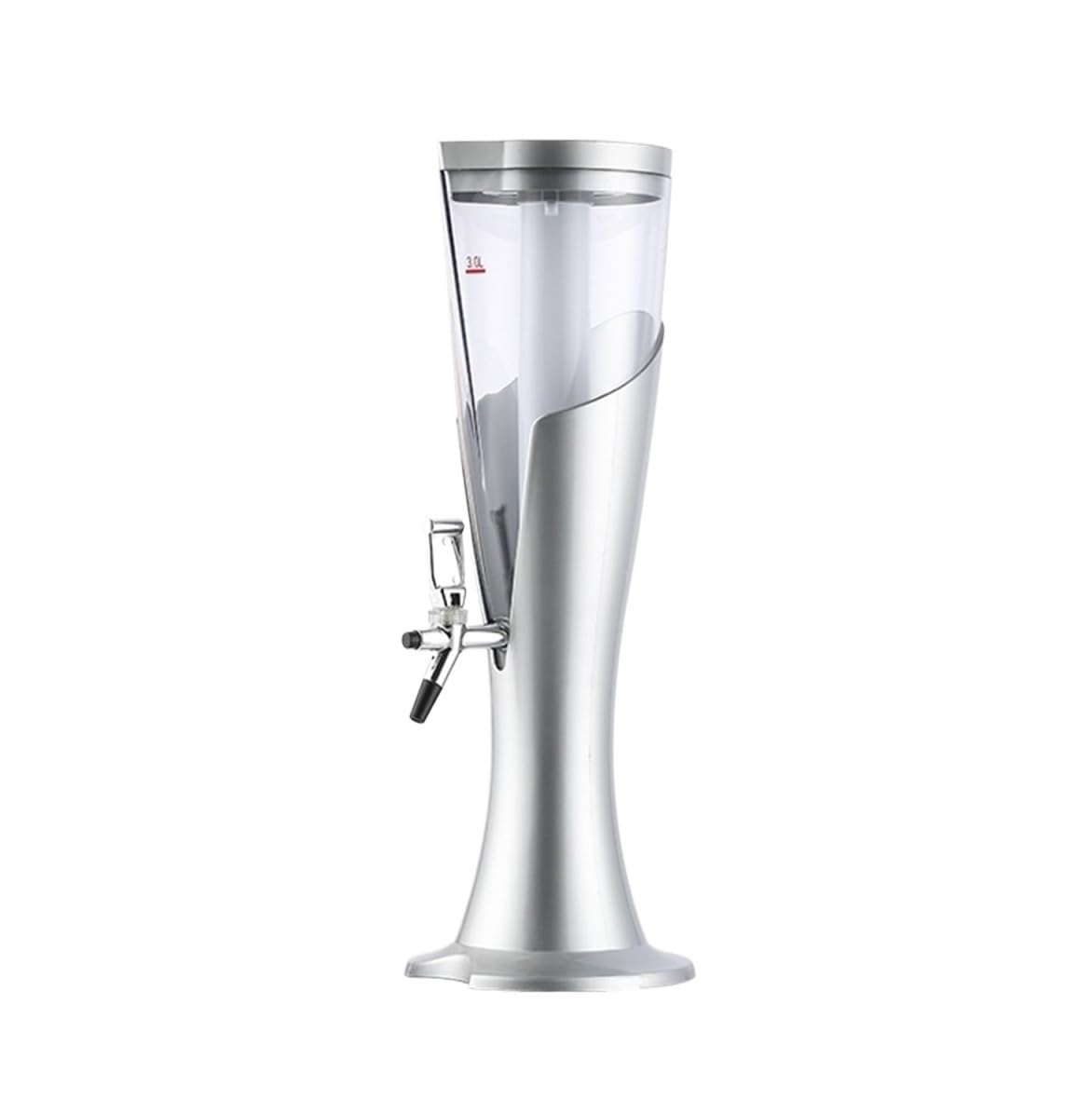 Distributeur de Boissons Beer Tower 3 L avec lumières LED colorées (Argent)