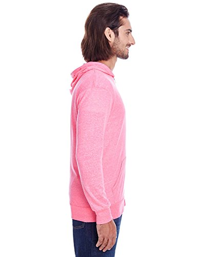 Threadfast Apparel Unisex Triblend Full-Zip Light Hoodie L NEON PINK TRIBLD2