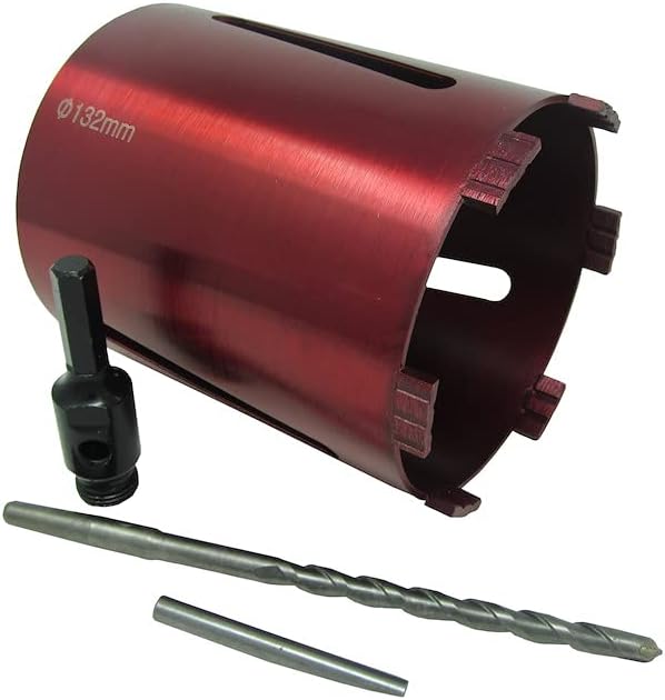 132mm 5" Dry Diamond Drilling Core Drill Bit Turbo Segments with Hex Arbour & Drill Bit