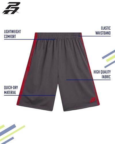 Pro Athlete Boys' Athletic Shorts – 2 Pack Active Performance Basketball Shorts with Pockets (8-16)2