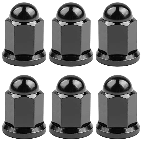 Image of Titanium M6 M8 M10 Dome Head Acorn Nuts for Bicycle Motorcycle Exhaust Pipe Car Pack of 6 (M6, Black)