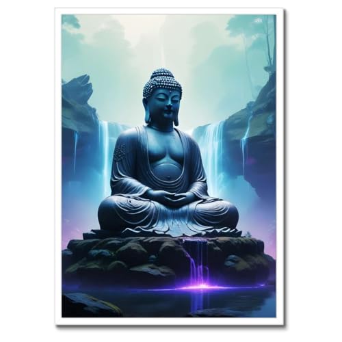 Poster Bouddha avec cadre noir pour effacer le stress du quotidien