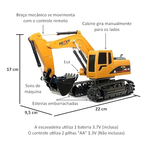 Generic - Caminhão Escavadeira De Controle Remoto Trator Recarregável
