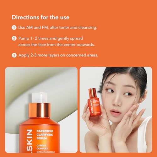 Image of APRILSKIN Carrotene Clarifying Facial Serum | Vegan, Non-comedogenic | Blemish Clear, Dark Spot Corrector | Korea Skincare | Oily Skin, Sensitive Skin, Bumpy Skin | 1.25 fl.oz