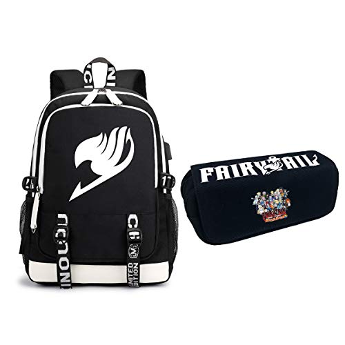 Fairy Tail Mochilas Personalidad High School College Viento de Lona Impresa Exquisita