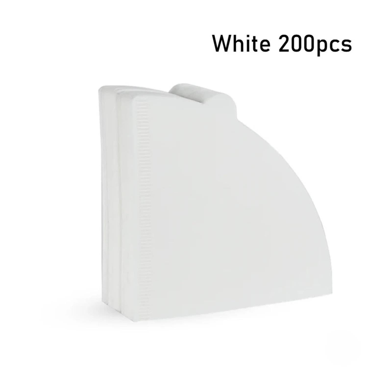 50/100/200 Stück Einweg-Kaffeefilterpapier – Natürliche Kegelfilter(White 200pcs)