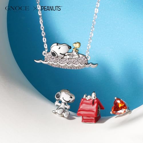GNOCE Peanuts with Woodstock Rafting Necklace for Women, S925 Sterling Silver Pendant Necklace for Her Wife, Valentine‘s Day, Mother’s Day Jewelry Gift4