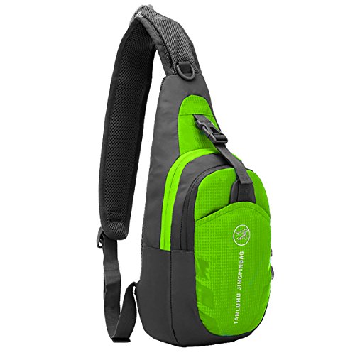 MPTECK @ Verde Impermeabili da Crossbody Bag Sportivo Borse a Spalla Zaino Monospalla Petto Borse Palestra Casual Marsupio Zainetto Borsa per Uomo e Donna per Esterni Trekking Escursionismo Viaggio