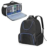 CURMIO Gaming Console Backpack Compatible with PS5, PS4 and PS4 Pro, Game Disc Storage Bag Game Disk Travel Case Holds Up to 24 Discs (Bag Only, Patent Design)