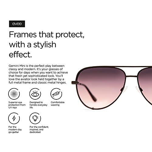 Image of EVEE Fashionable Metal Aviator Sunglasses with Oversize Flat Reflective Mirror Lenses (GEMINI)