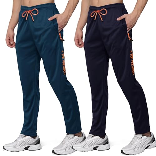 Image of Pinkmint Men's Lycra Track Pants, Soft & Comfortable Gym Joggers for Running, Workout & Sports (Available in Plus Size and Combo Pack of 2)