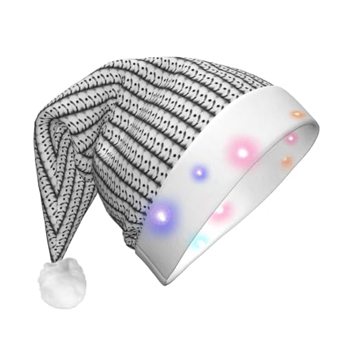Bkdogkt Sombrero de Navidad con luces para hombre y mujer, diseño de hockey sobre hielo, para Halloween, Navidad, suministros para fiestas