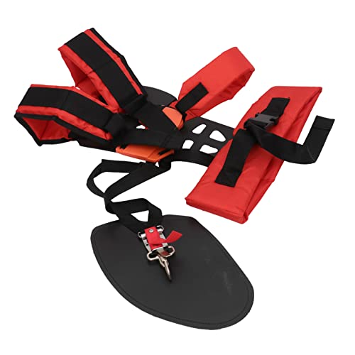 STOBAZA Double Shoulder w Shape Harness Trimmer Padded Belt Easy to Use Buckle Suitable for Weedeater Strimmers