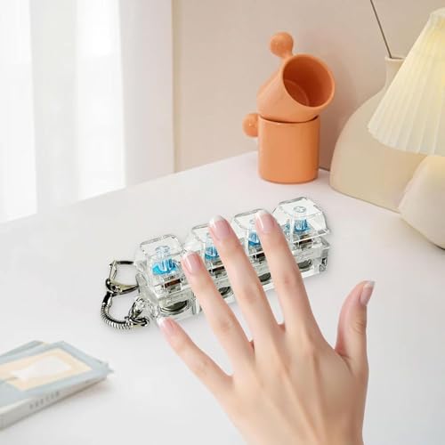 Image of Mechanical Keyboard Switch Keychain Fidget Toy with 4 Blue Switches