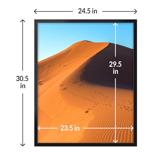 LaVie Home 24x30 Picture Frame for Wall Display, 24x30 Black Picture Frame with HD Plexiglas, 24 x 30 Poster Frame 1 Pack, Display Frame for Vertical or Horizontal, Classic Collection