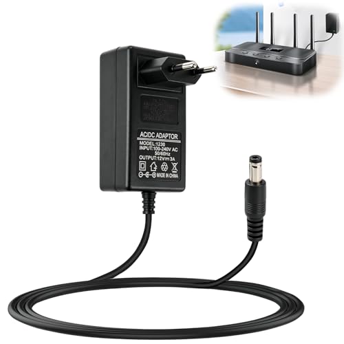 12V 3A Adaptador Corriente, Fuente de Alimentación AC 220V DC 12V Power Adapter, Universal Transformador Cargador Conector 5.5 x 2.5mm para Doméstica Tiras LED, CCTV Cámaras, Routers, TV Box