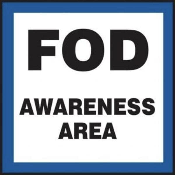 SAFETY SIGN FOD AWARENESS AREA 12 in x 12 in, Mfr: MQTL524VA-A