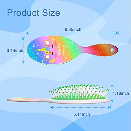 Girls Kids Detangling Hair Brushes, Toddler Wet Dry Hair Brush Detangling Brush Unicorn Hairbrush For Kids Girls Women With Ultra-Soft Bristles With Pain-Free Comb For All Hair Type, Dream Blue #TOP2