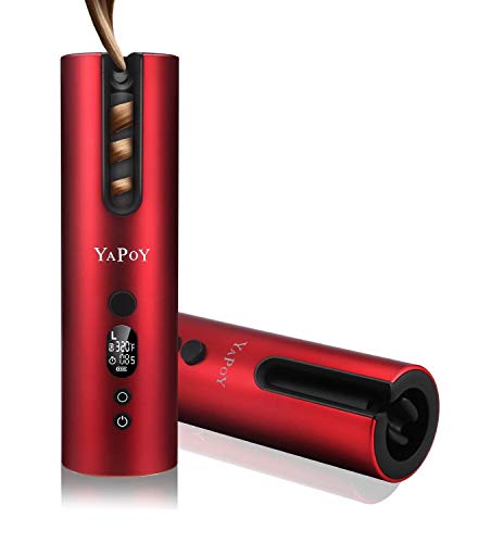 Cordless Auto Hair Curler Ceramic Rotating Curling Iron Rechargeable Automatic Travel Curling Wand