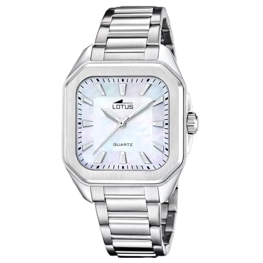 Lotus Reloj Mujer 18967/2 Square Series Caja de Acero Inoxidable 316l Plateado Correa de Acero Inoxidable 316l Plateado