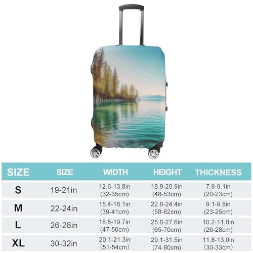 Clean Water And Lake Landscape Travel Luggage Cover Anti-scratch Suitcase Cover Elastic Suitcase Protective Cover Fits 19-32 Inch Luggage S2