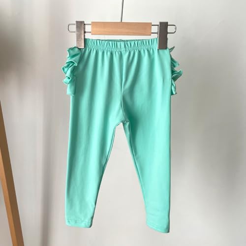 Girls Ruffle Footless Tights Pants Solid Color Soft Stretch Leggings Pants Multicolour Skinny Active Trousers4