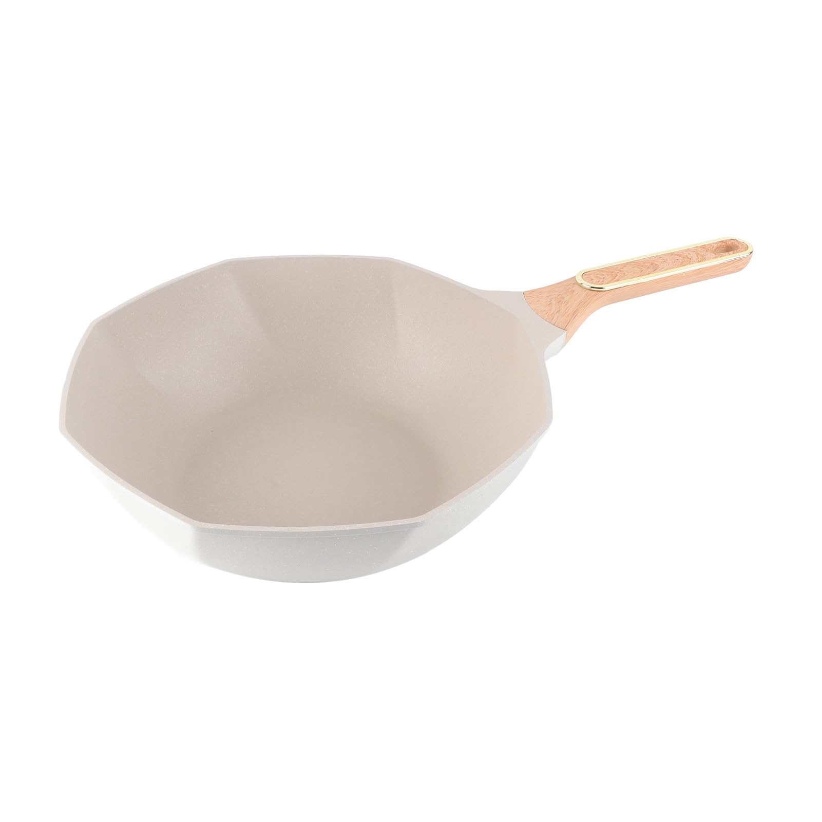 Patelnia Ośmiokątna z powłoką nieprzywierającą 32 cm Wok ze stopu aluminium, do kuchenki gazowej i płyty ceramicznej