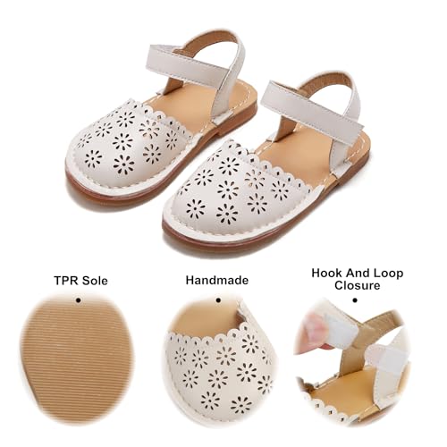 Image of Felix & Flora Toddler Girls Sandals Soft Rubber Princess Flat Shoes Flower Girl Shoes