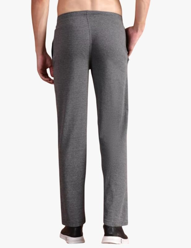 Image of Men's Black Pure Cotton Antra Track Pants (Regular Fit)