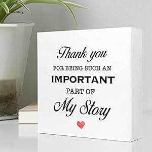 Thank You Wooden Plaque,Thank You Gifts for Women,Appreciation Gifts for Friends,Thankful Wood Table Sign,Thank You for Being Such an Important Part of My Story Wooden Box Sign Desk Decor Thank You Wooden PlaqueThank You Gifts for WomenAppreciation Gifts for FriendsThankful Wood Table SignThank You for Being Such an Important Part of My Story Wooden Box Sign Desk Decor