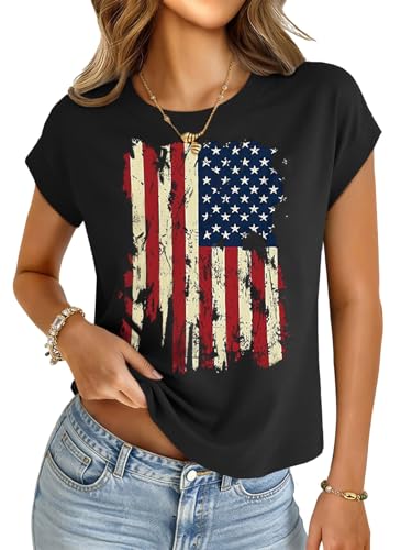 Image of UNCLECAT Womens Crop Tops Loose Fit Cap Short Sleeve Summer Tee
