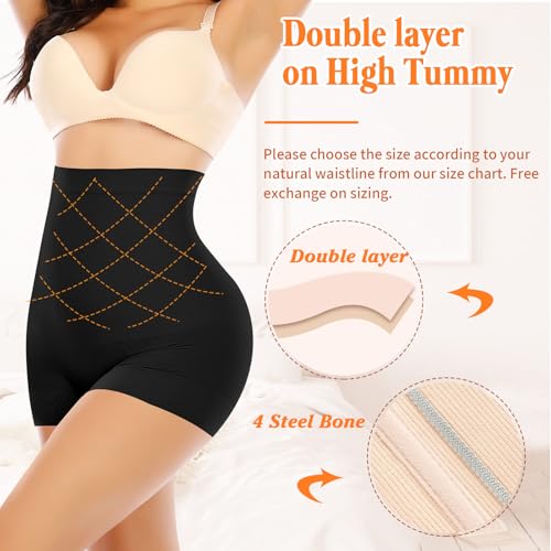 Image of Werena Shapewear Shorts Tummy Control for Women High Waisted Body Shaper Underwear Slimming Slip Shorts Under Dresses