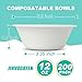 JINVOGREEN 200 Count 12 oz Paper Bowls, Disposable Compostable Bowls Bulk, Heavy Duty Biodegradable Bagasse Bowl for Snacks, Soup, and Salads, White 2