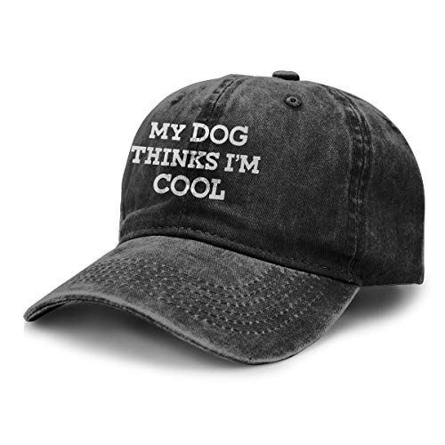 CUTEDWARF My Dog Thinks I'm Cool Adult Cowboy Hat Outdoor Activities Cowboy Hat Trucker Cowboy Hat Retro Adjustable Black